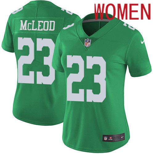 Women Philadelphia Eagles 23 Rodney McLeod Nike Green Vapor Limited Rush NFL Jersey